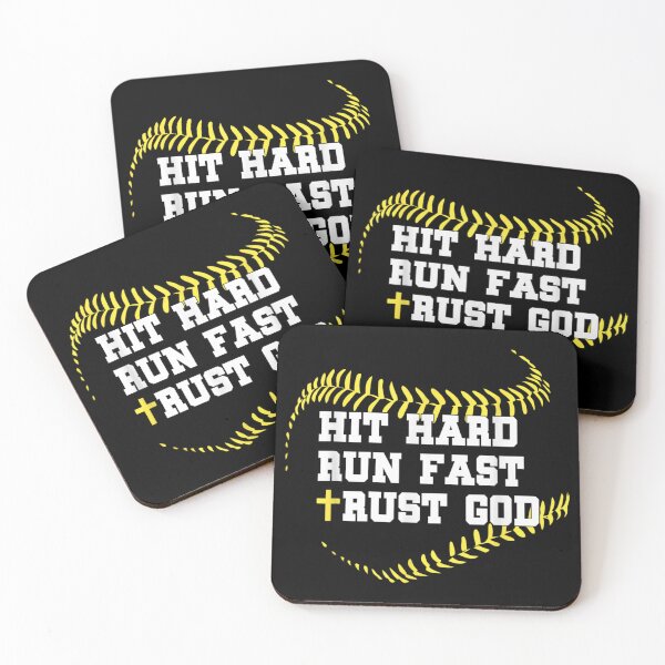 Item preview, Hit Hard Run Fast Trust God Baseball Christian Sports Shirt designed and sold by EricCotanori.