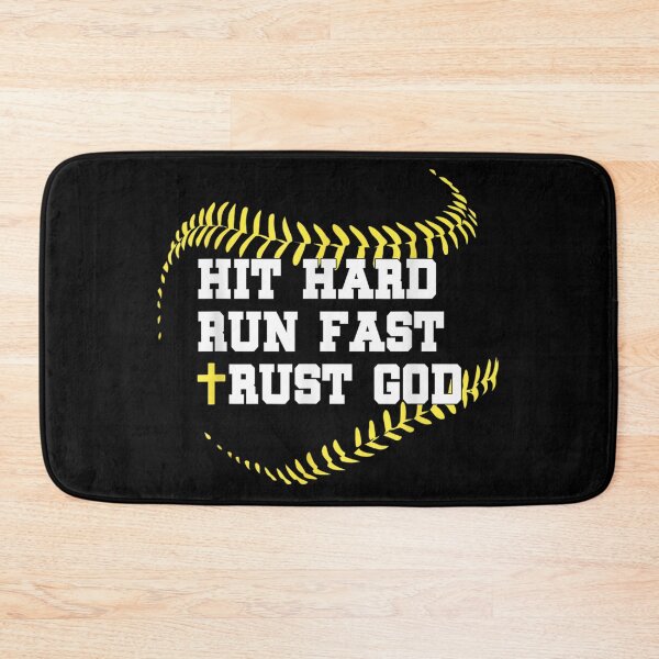 Item preview, Hit Hard Run Fast Trust God Baseball Christian Sports Shirt designed and sold by EricCotanori.
