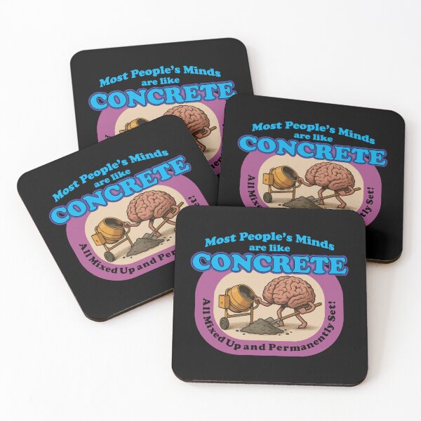 Item preview, Funny Concrete Minds Cartoon – Humor About Stubborn Thinking designed and sold by White Buffalo Art.