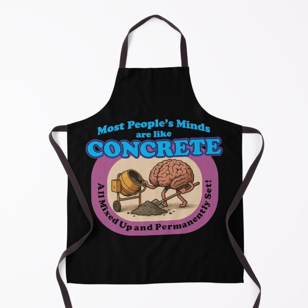 Item preview, Funny Concrete Minds Cartoon – Humor About Stubborn Thinking designed and sold by White Buffalo Art.