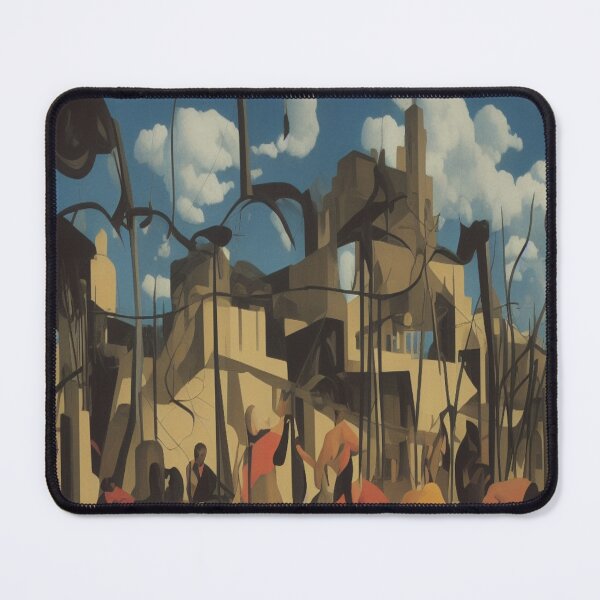 Item preview, Surreal Abstract Cityscape with Dynamic Figures and Modern Artistic Energy designed and sold by FotoworldEdel.