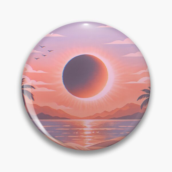 Item preview, Sunset with eclipse, aesthetic design with soft colors designed and sold by Moonshroomarts.