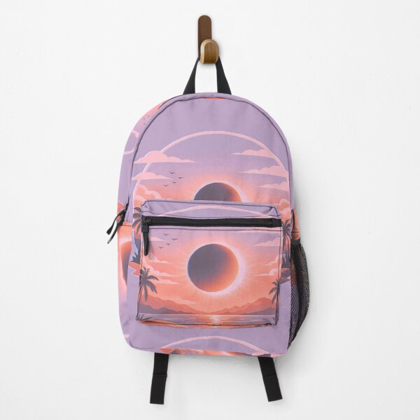 Item preview, Sunset with eclipse, aesthetic design with soft colors designed and sold by Moonshroomarts.