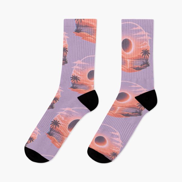Item preview, Sunset with eclipse, aesthetic design with soft colors designed and sold by Moonshroomarts.