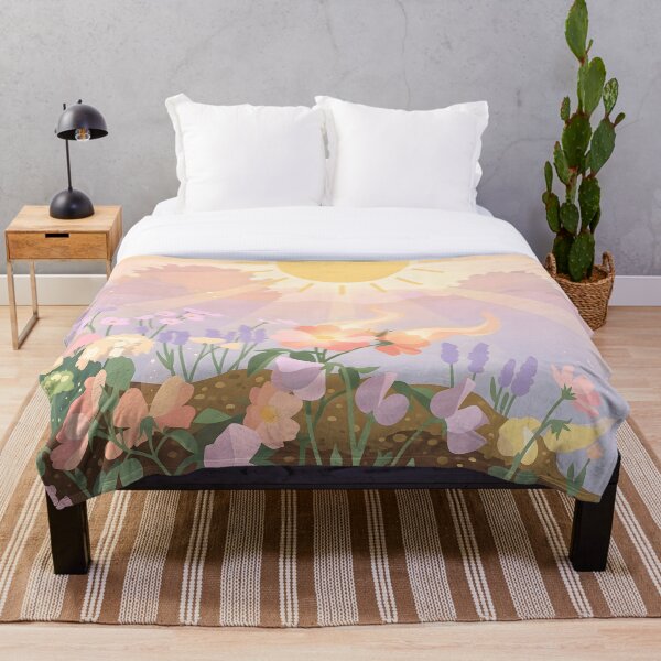 Item preview, Dreamy Pastel Flower Garden at Sunrise - Aesthetic Floral Illustration designed and sold by MCV-Designs.