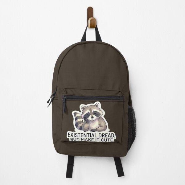 Item preview, Cute Raccoon Existential Dread Sticker – Sad but Cute Relatable Anxiety Design designed and sold by M.O.K..