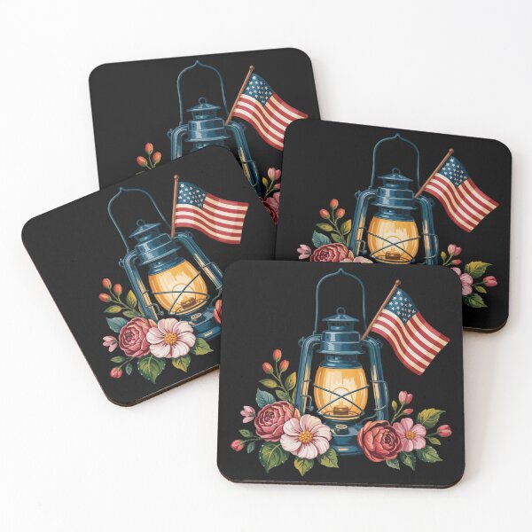 Item preview, Floral Lantern with American Flag Design designed and sold by theartfulaspie.