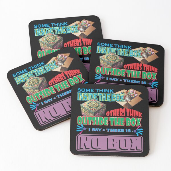 Item preview, No Box Thinking – Creative Mindset Quote Illustration designed and sold by White Buffalo Art.