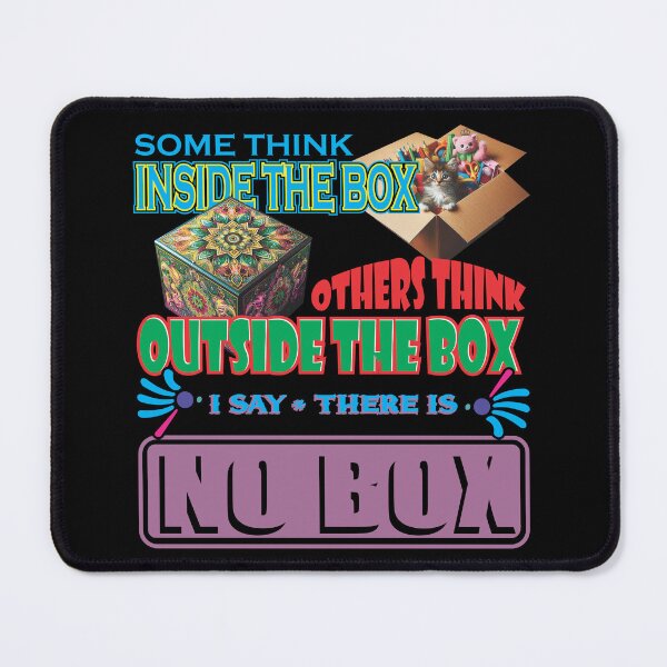Item preview, No Box Thinking – Creative Mindset Quote Illustration designed and sold by White Buffalo Art.