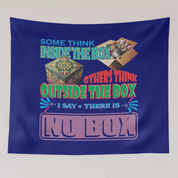 Item preview, No Box Thinking – Creative Mindset Quote Illustration designed and sold by White Buffalo Art.