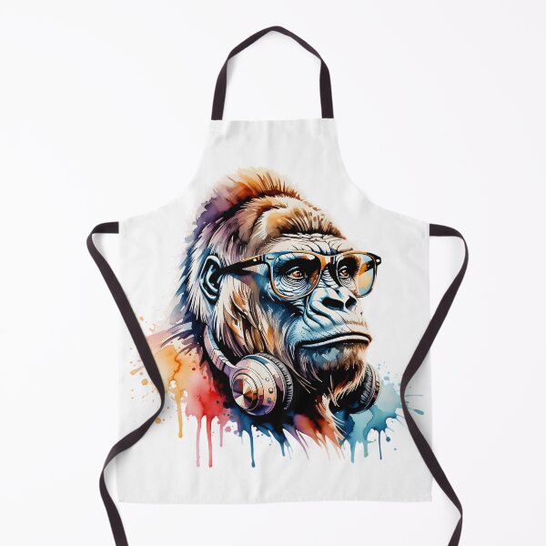 Item preview, Cool Gorilla with Glasses and Headphones – Colorful Street Art Design designed and sold by ArcticFoxStudio.