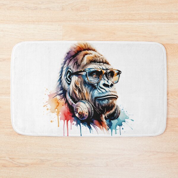 Item preview, Cool Gorilla with Glasses and Headphones – Colorful Street Art Design designed and sold by ArcticFoxStudio.
