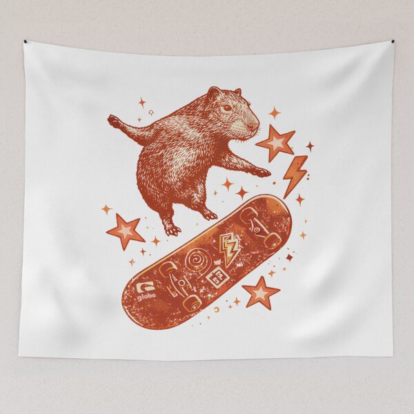 Item preview, Skateboard Capybara Y2K 90s Style designed and sold by Blok45.