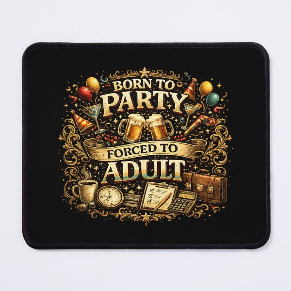 Item preview, Born to Party Forced to Adult Funny Party Quote designed and sold by CLOUTKULT.
