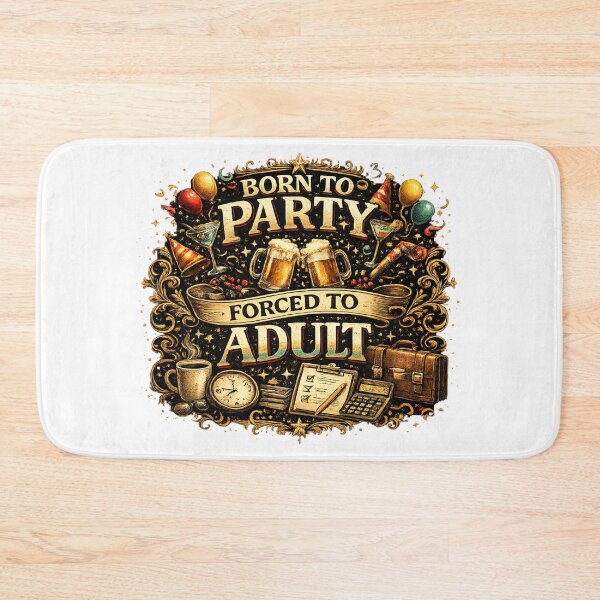 Item preview, Born to Party Forced to Adult Funny Party Quote designed and sold by CLOUTKULT.