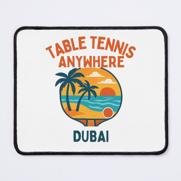 Item preview, Dubai UAE Table Tennis Gift Sunset Retro Beach Ping Pong Paddle T-Shirt designed and sold by OhMyPingCo.