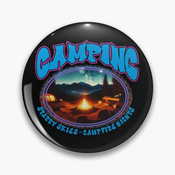 Item preview, Starry Skies, Campfire Nights – Retro Camping Scene Artwork designed and sold by White Buffalo Art.