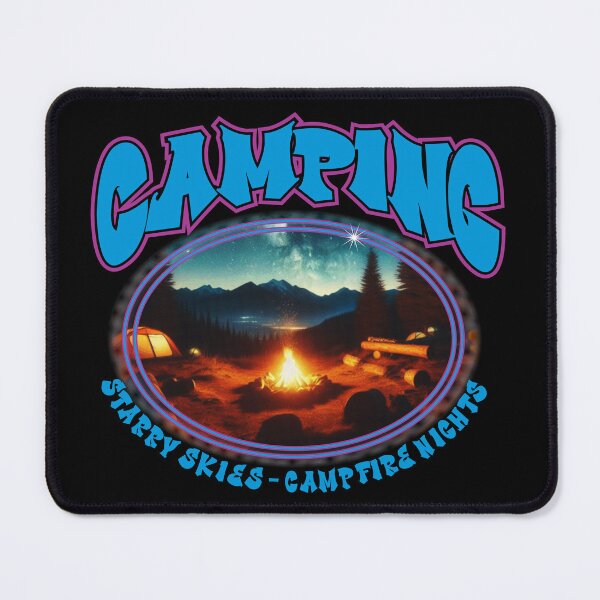 Item preview, Starry Skies, Campfire Nights – Retro Camping Scene Artwork designed and sold by White Buffalo Art.