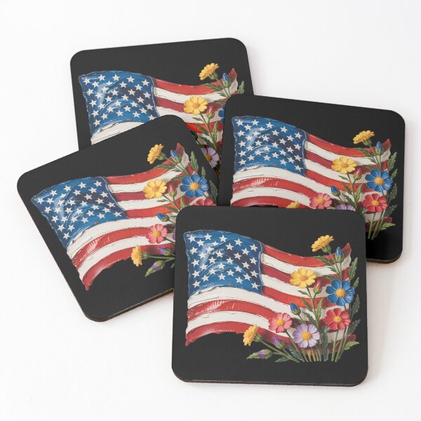 Item preview, American Flag with Flowers Design designed and sold by theartfulaspie.