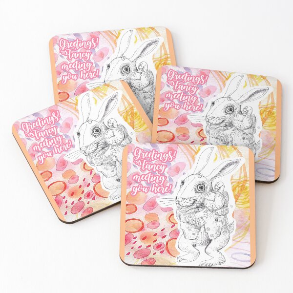Item preview, Alice in Wonderland - The White Rabbit Saying Greetings (ink drawing by ACCI) designed and sold by VanyssaGraphics.