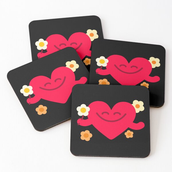Item preview, Happy Smiley Heart with Flowers – Cute Love Cartoon Design designed and sold by TipTop GFX.