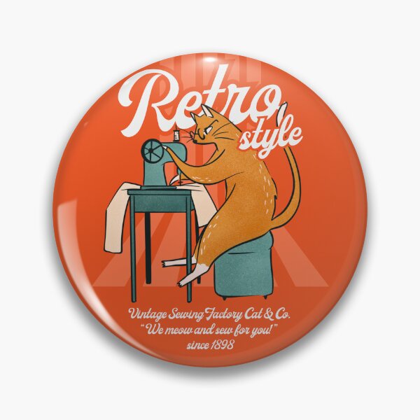 Item preview, Sewing Cat Retro Style designed and sold by SilverOutlining.