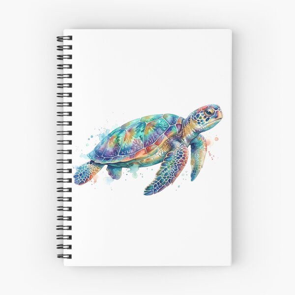 Item preview, Ilustración vibrante de tortuga marina en acuarela: arte colorido de vida marina designed and sold by VibranPalette.
