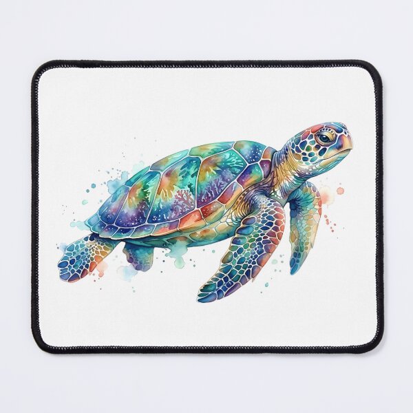 Item preview, Ilustración vibrante de tortuga marina en acuarela: arte colorido de vida marina designed and sold by VibranPalette.