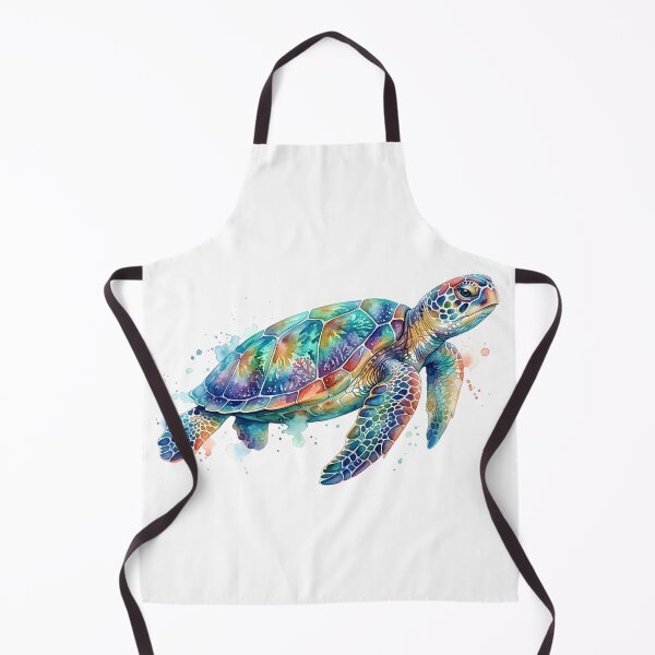 Item preview, Ilustración vibrante de tortuga marina en acuarela: arte colorido de vida marina designed and sold by VibranPalette.