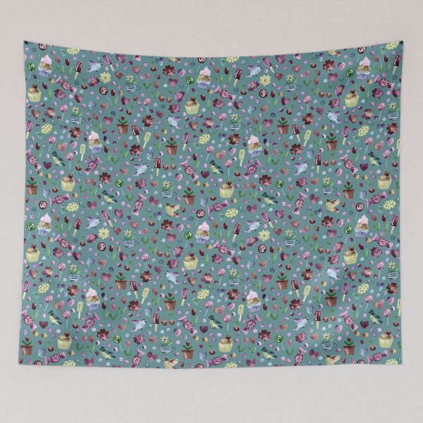Item preview, Spring pattern with sweets and hearts designed and sold by bokasin.