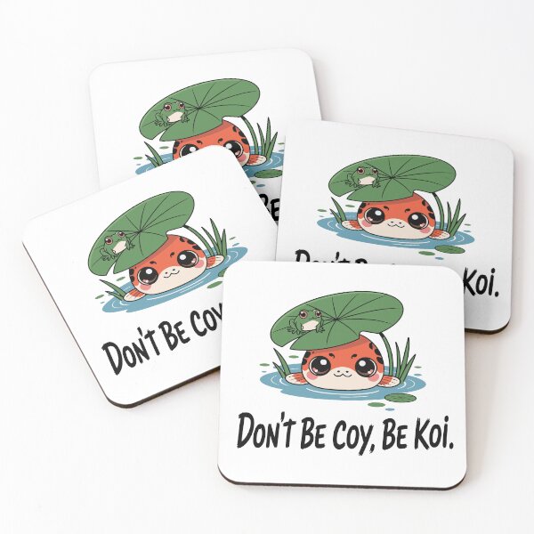Item preview, Don’t Be Coy, Be Koi – Cute Chibi Koi Fish & Lily Pad designed and sold by JPees.