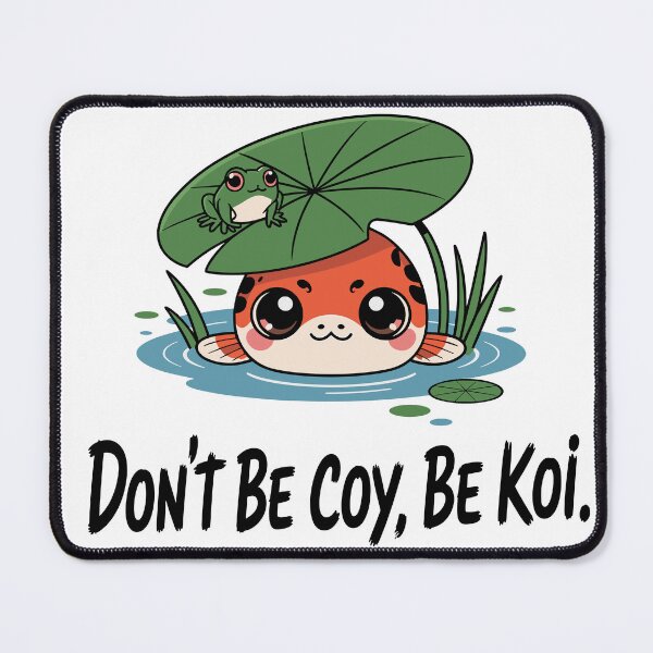 Item preview, Don’t Be Coy, Be Koi – Cute Chibi Koi Fish & Lily Pad designed and sold by JPees.