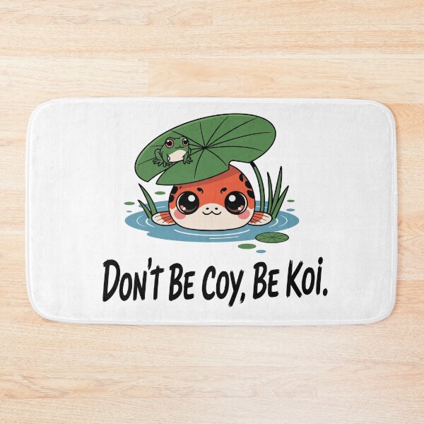 Item preview, Don’t Be Coy, Be Koi – Cute Chibi Koi Fish & Lily Pad designed and sold by JPees.