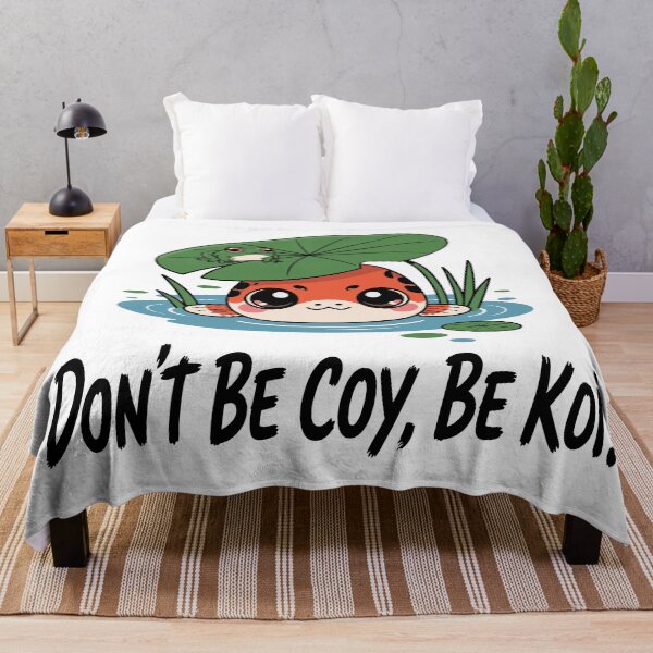 Item preview, Don’t Be Coy, Be Koi – Cute Chibi Koi Fish & Lily Pad designed and sold by JPees.