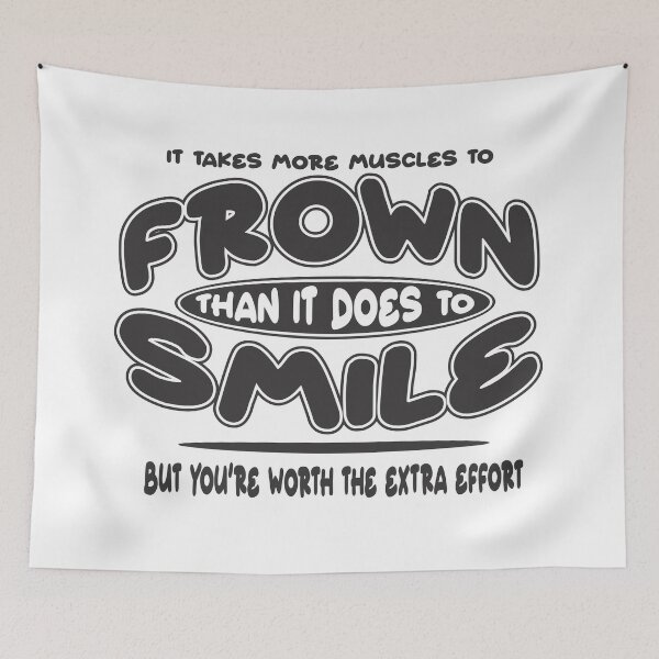 Item preview, Smile vs Frown Humor – Motivational Typography Artwork designed and sold by White Buffalo Art.