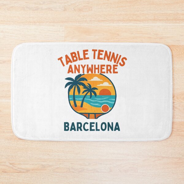Item preview, Barcelona Spain Table Tennis Beach Sunset Gift Retro Ping Pong Paddle T-Shirt designed and sold by OhMyPingCo.
