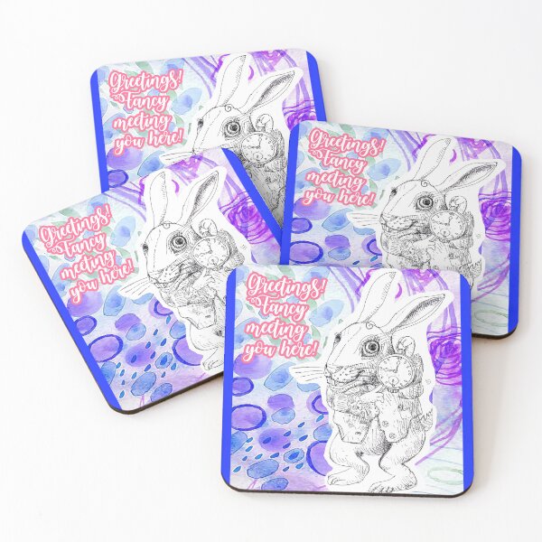 Item preview, Alice in Wonderland - The White Rabbit Saying Greetings (ink drawing by ACCI) designed and sold by VanyssaGraphics.