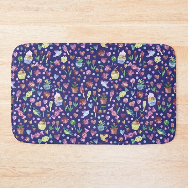 Item preview, Spring pattern with sweets and hearts on dark designed and sold by bokasin.