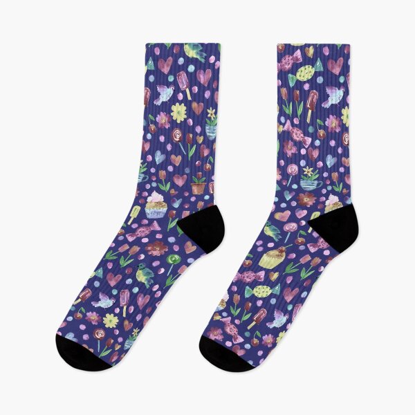 Item preview, Spring pattern with sweets and hearts on dark designed and sold by bokasin.