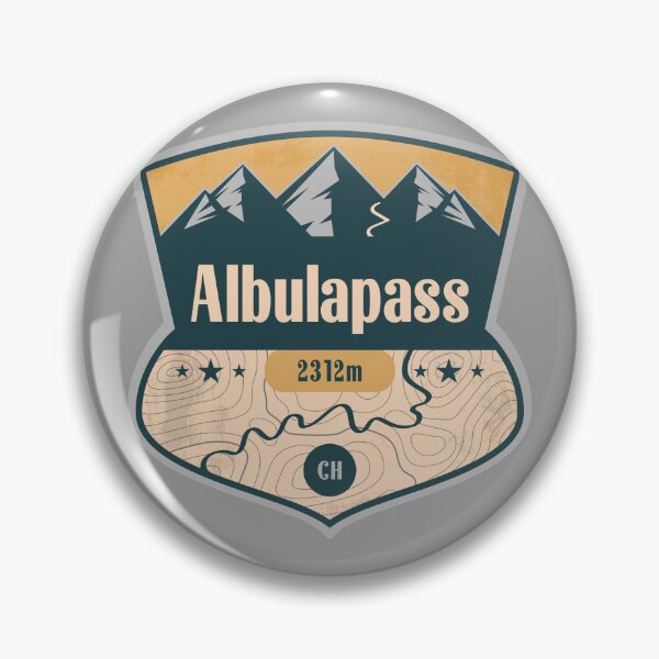 Item preview, Albula Pass Switzerland Alpine Road Badge designed and sold by CynthiaGraphics.
