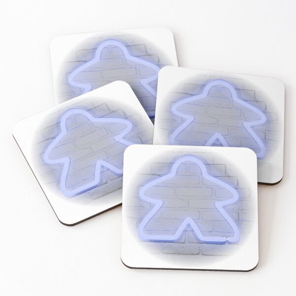Item preview, Neon blue meeple designed and sold by HeathWayPrints.