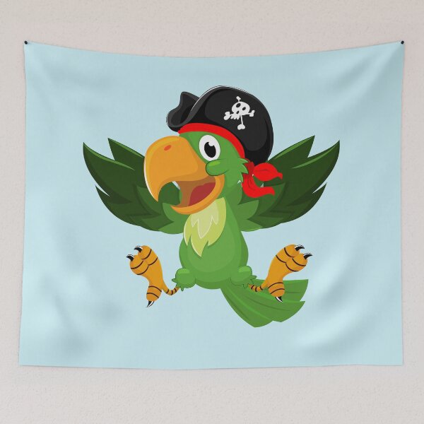 Item preview, Pirate Parrot Adventure Cartoon Art designed and sold by Retr0Tshirts.