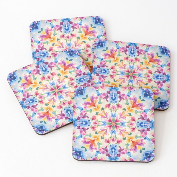 Item preview, Chroma Flora - Kaleidoscopic floral patterns designed and sold by Petalandfur.
