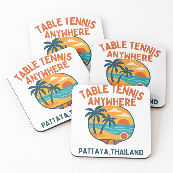 Item preview, Pattaya Thailand Table Tennis Beach Sunset Retro Ping Pong Paddle T-Shirt designed and sold by OhMyPingCo.