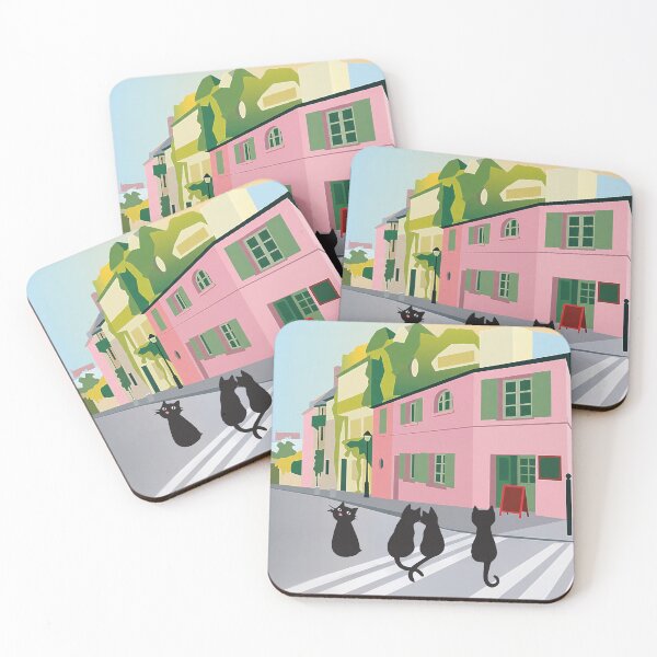 Item preview, La Maison Rose Cats at Sunrise, Montmartre Paris designed and sold by clausbjoern.