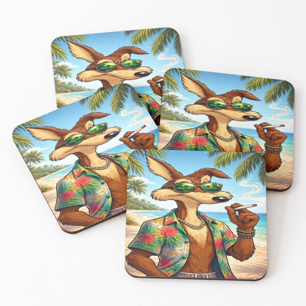 Item preview, Cool Coyote Beach Vibes – Summer Animal Smoking Sunglasses Art designed and sold by Prestige Parlor.