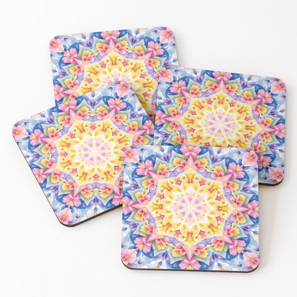 Item preview, Flower Facets - Kaleidoscopic floral patterns designed and sold by Petalandfur.