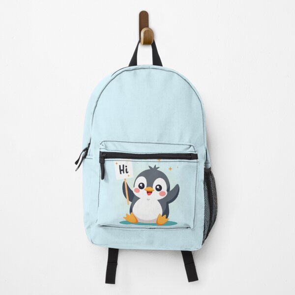 Item preview, Cute Penguin Holding Hi Sign Kawaii Art - Penguin Greeting Sparkle Aesthetic designed and sold by PriyaMagic.