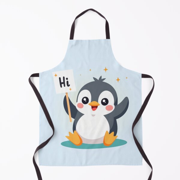 Item preview, Cute Penguin Holding Hi Sign Kawaii Art - Penguin Greeting Sparkle Aesthetic designed and sold by PriyaMagic.
