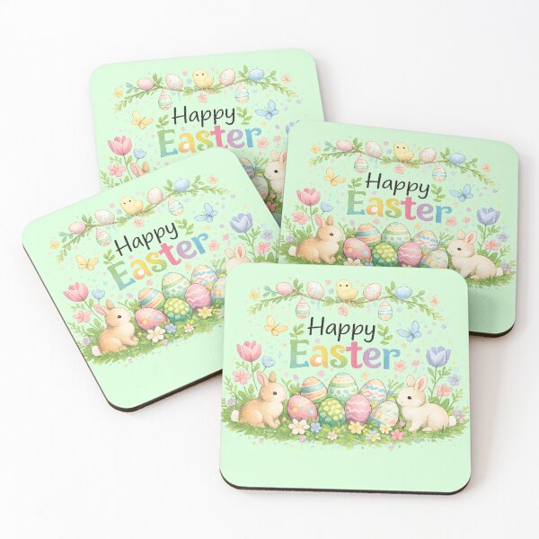 Item preview, Cute Watercolor Easter Bunnies and Floral Garden Illustration designed and sold by Lio-lio.